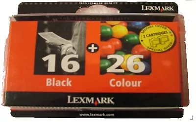 Lexmark No 16 & 26 Black & Colour Ink Cartridges 80D2126 For X1100 X2230 Z604 BN • £29.99