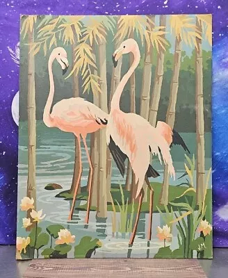 Vintage Painting  Flamingo Original Mid Centry Modern On Board Paint By Number • $129.99