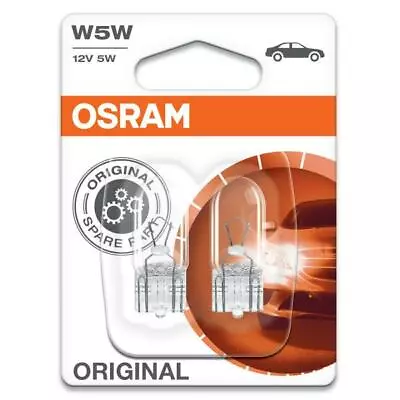 Osram 12V 5W W2.1x9.5d W5W Original Line Wedge Globe Bulb Double Blister 2825-02 • $6.95