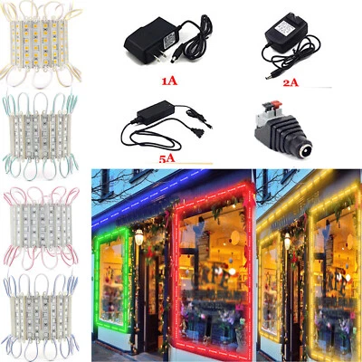 $10.39 • Buy LED Window Store Front Module Lights 10~160ft Strips With Power Supply + Remote