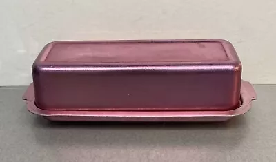 Vintage Mid Century Modern Butter Dish Pink Aluminum Bascal • $19.95