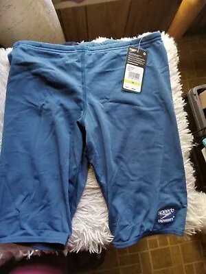 $25 • Buy Speedo Men Endurance+ Solid Jammer Swim Shorts Blue Size 30 5347