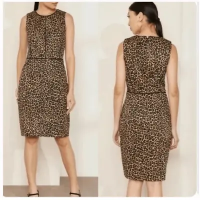 J. Crew Leopard Print Sheath Dress 4 Lined Quality Classic Versatile EUC • $24.99