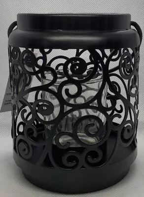 Yankee Candle Black Metal Scroll Votive Holder Lantern - 2 Piece Set - New Box • $13.75