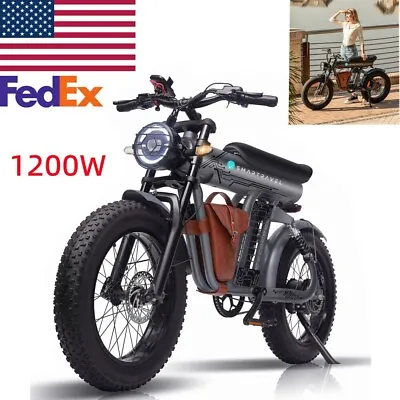 Ebike 1200W Electric Bike Mountain Bicycle 48V/20Ah Battery 20  Fat Tire E-bike • $1599.89