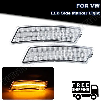 Amber LED Front Bumper Side Marker Lights For VW 2018-2022 Tiguan 2012-19 Beetle • $35.99