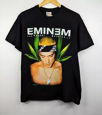 Vintage 90s Eminem  The Marshall Mathers LP Rap Tees T-shirt Weed Size M AU 10 • $149