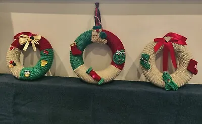 Christmas Knitted Wreaths Handmade  • £12