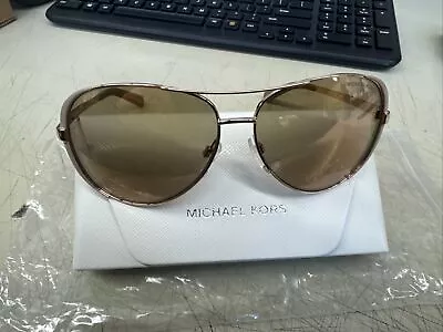 Michael Kors MK5004 1017R1 Chelsea Aviator Sunglasses Rose Gold W/Gold Mirror • $58.99