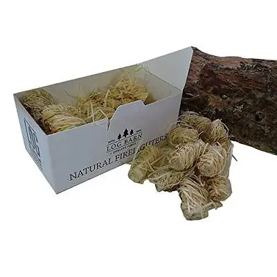 Natural Eco Wood Firelighters - 40 Wood Wool Flame Fire Starters Per Box. Great • £10.77