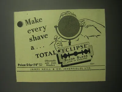 1948 Eclipse Razor Blade Ad - Make Every Shave A Total Eclipse • $19.99