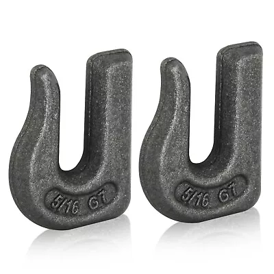 AYA Gear 2pc G70 5/16  Weld On Chain Grab Hooks Bucket Flatbed Trailer Wrecker • $14.97