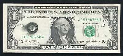 2003 $1 Frn Federal Reserve Note “major Ink Smudge Error” Extremely Fine • $99.95