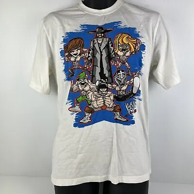 WWE Licensed Anime Graphic Print T-Shirt Youth 16 White/Multi 51/71 • £20.66