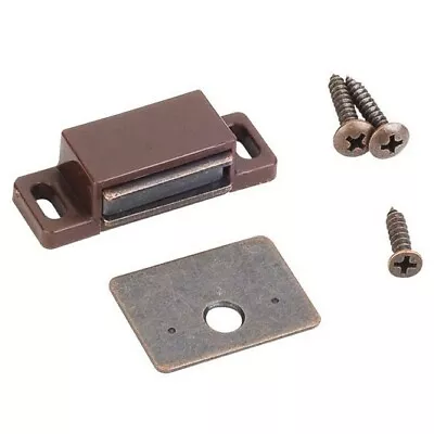 Brown Cabinet Door Single Magnetic Touch Latch Closer Furniture Catch + Strike • $3.99