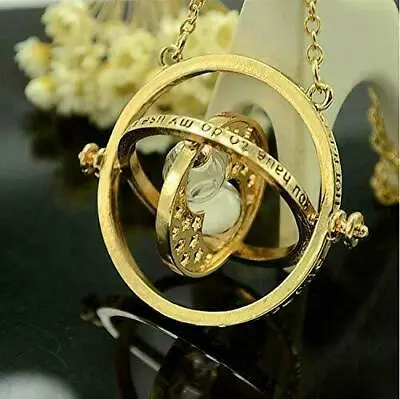 Sleek Harry Potter Rotating Spin Hourglass Pendant Hermione Time Turner Necklace • $3.71