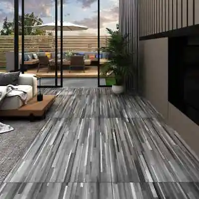 £93.50 • Buy VidaXL PVC Flooring Planks 5.26 M² 2 Mm Striped Grey GF0