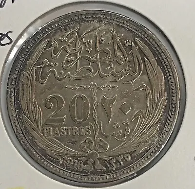 1916 Eqypt 20 Piastres Silver Coin • $79