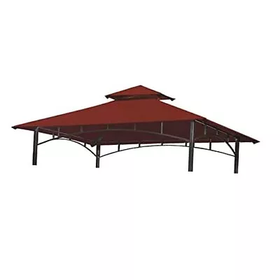 Grill Gazebo Replacement Canopy Top -  5x8 Gazebo Roof Double 5'x8' Burgundy • $55.63