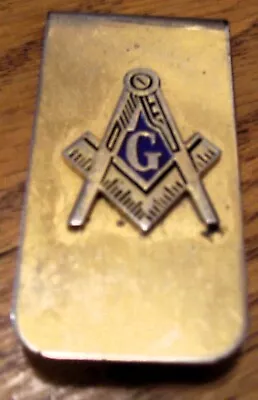 Vintage Gold Tone  Freemasonry Money Clip • $14.99