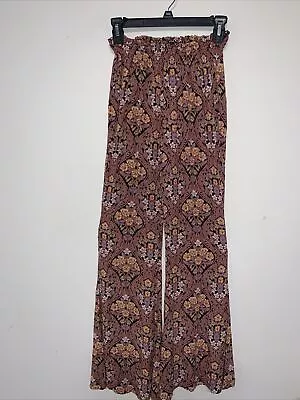 “Zara Woman” Floral Print Pants Bell Bottoms Size Medium-Elastic Waist Light&Fun • $20