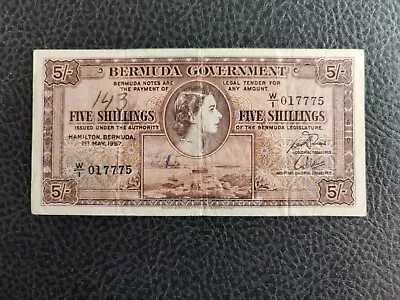Bermuda Five Shilling Note 1957 • £7.50