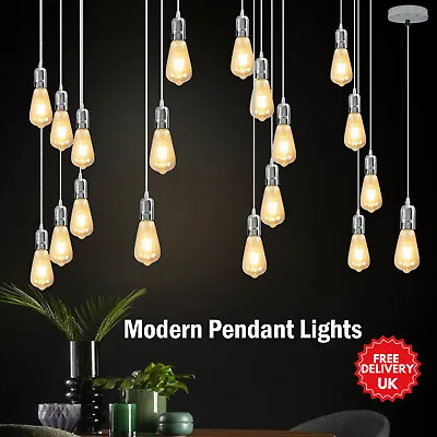 E27 Cluster Ceiling Light Fitting Vintage Industrial Pendant Lamp Bulb Holder UK • £16.70