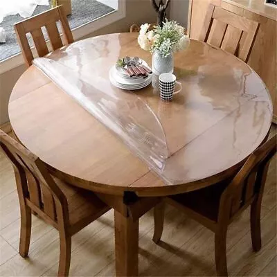 PVC Waterproof Round Tablecloth Dining Table Cover Tablecloth Glass Soft Cloth • $38.36