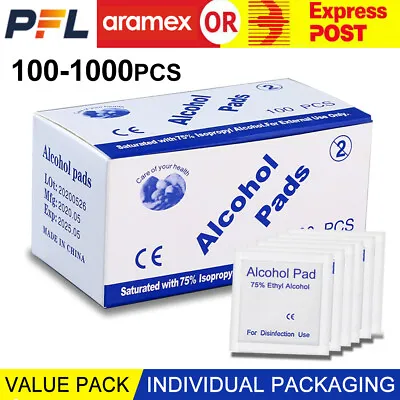 50-1000PCS Reynard Alcohol Pad Wipes Sterile 75% Medical Isopropyl Skin Swabs AU • $37.99