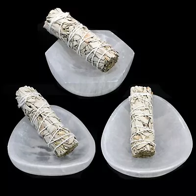 Selenite Crystal Bowl  4 5 And 6 Inch For Smudging And Crystal Charging Station • $20.99