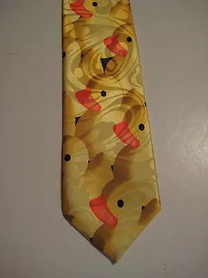 Original Vintage Yellow RUBBER DUCKIES 3.75  Necktie Ralph Marlin 257 • $14.92