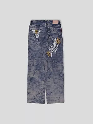 Vintage Japanese Embroidered Dragon Denim Jeans • £50