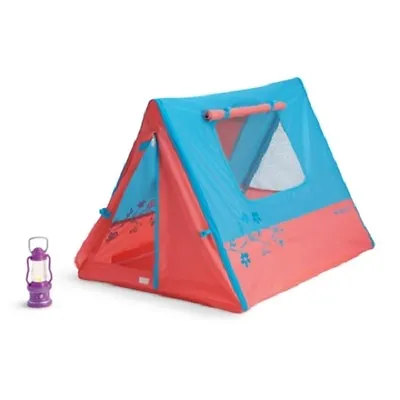 American Girl SUNSET SLEEPOVER TENT Camp Camping Lighted Lantern Zippers G0653 • $50.54