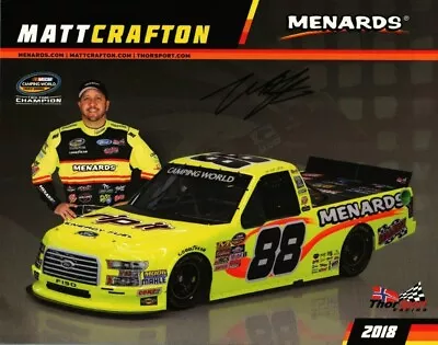 Signed 2018 Matt Crafton #88 Menards Rip It NASCAR Postcard • $5