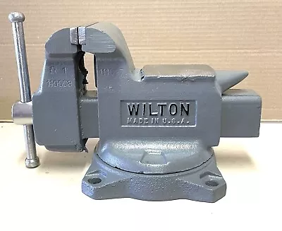 Vintage USA Wilton Bench Vise Swivel Base 3-1/2  Jaw Width Anvil Work Surface  . • $68