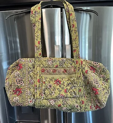 VERA BRADLEY Maggie Bag Weekend Carry On Gym Green/pink  Overnight Tote Large • $32