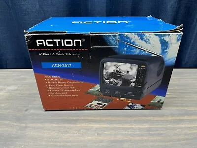 ACTION 5  B&W TV Monitor & AM FM Radio Portable CRT TV ACN-3517 Brand New In Box • $69.99