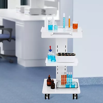 VEVOR Trolley Cart Dental Lab Mobile Rolling Serving Cart 3 Layers With Socket • $137.99