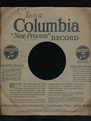 78 RPM Company Logo Sleeves- PRE WAR-COLUMBIA-New Process-top Load • $14