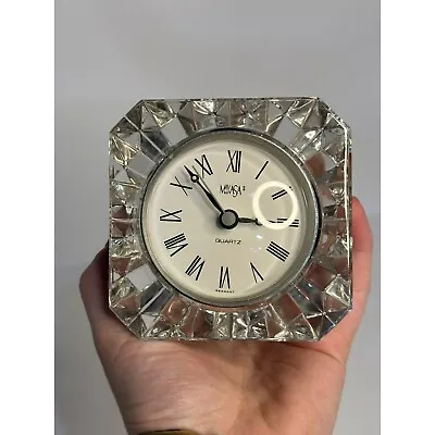 VTG 1980's Mikasa Battery Powered Square German Crystal Clock Desk Decor MCM • $37.98