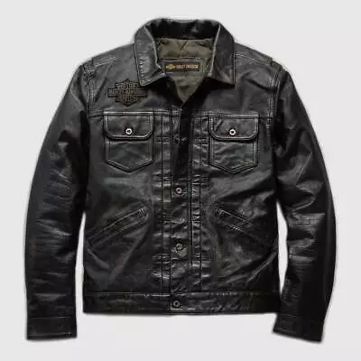 Men's  Jacket Moto Gear Biker Real Leather Motorcycle Jacket • $149