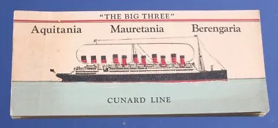 £100 • Buy Cunard Line Rms Aquitania Mauretania Berengaria Rare Usa Cutout Flyer 1920's