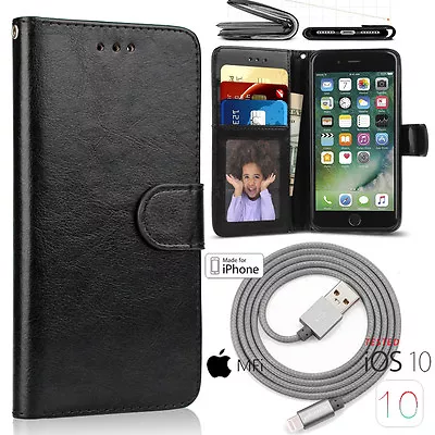 Genuine Charger+ Luxury Wallet Magnetic Flip Leather Case For IPhone 6 6s 7 Plus • $23.73