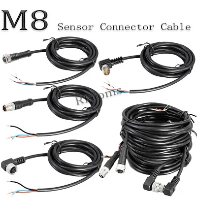 M8 Sensor Connector Cable 2 3 4 5P 6 8 Pin 2M Waterproof Plug Cable Male Female • $11.98