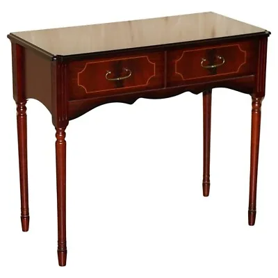 Lovely Small Two Drawer Side Console Table With Mahogany Style Finish • £375