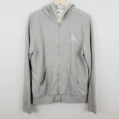 LE COQ SPORTIF Mens Size L Grey Hooded Hoodie Jacket • £34.38