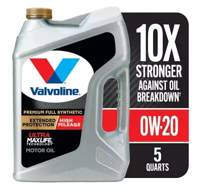 Valvoline Full Synthetic Extended Protection High Mileage 0W-20 Motor Oil 5QT • $27.52