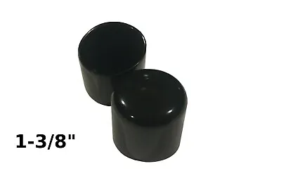 1 3/8  1.375 Inch Round Black Vinyl Plastic Tube Tip End Cap (24102050) • $9.75