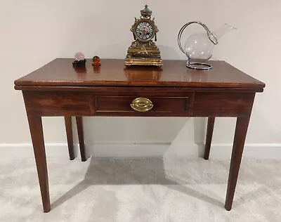 Extending Mahogany Side Table George III Inlay Drawer Delivery Available  • £150