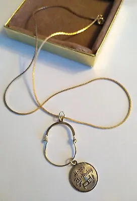 Vintage Avon Necklace With Charm Holder & Happy 60th Birthday Charm 12kt GF • £17.37